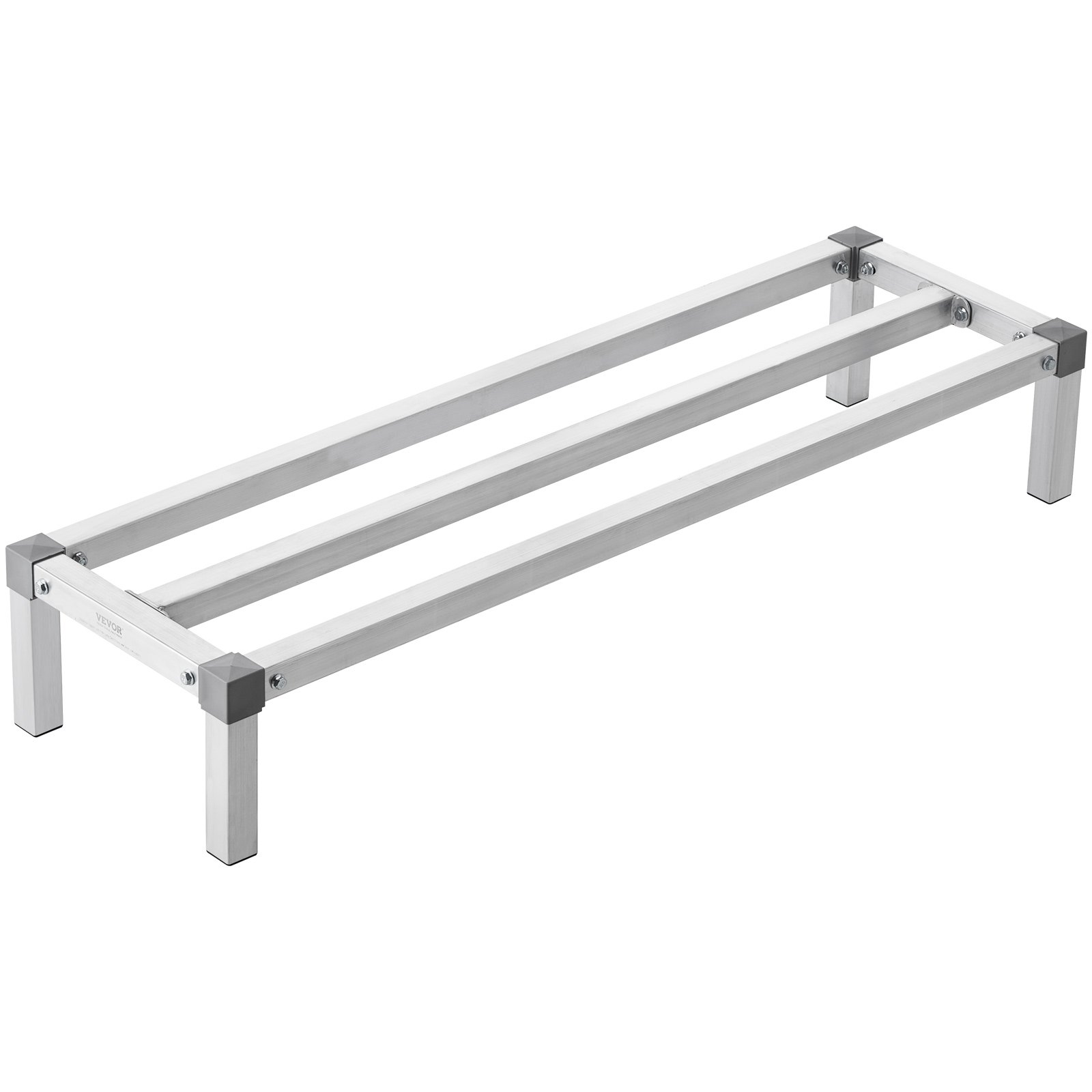 VEVOR Estante de Estiba de Aluminio 121,9x35,5x20,3 cm Estante de Almacenamiento Comercial Carga de 454 kg Fácil Montaje para Almacenamiento de Alimentos en Suelo, en Restaurantes, Cocinas, Garajes