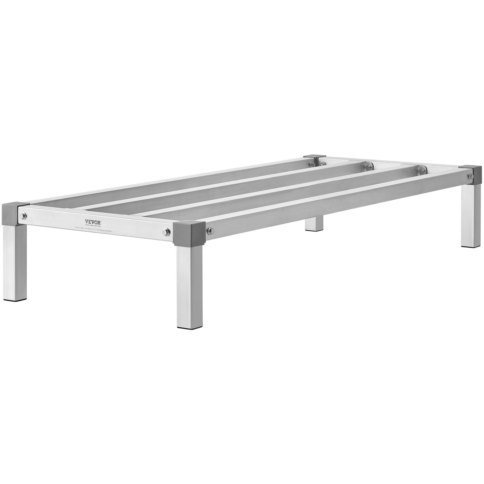 VEVOR Estante de Estiba de Aluminio 121,9x50,8x20,3 cm Estante de Almacenamiento Comercial Carga de 454 kg Fácil Montaje para Almacenamiento de Alimentos en Suelo, en Restaurantes, Cocinas, Garajes