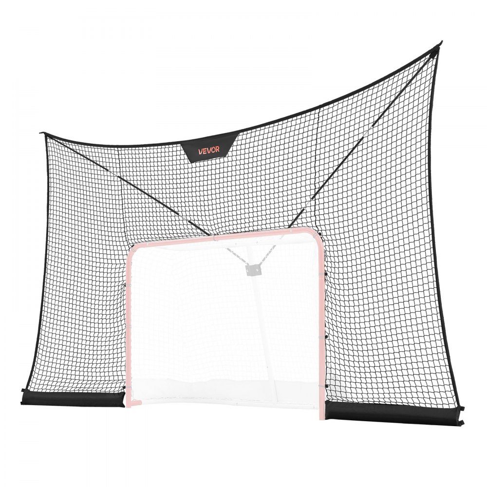 VEVOR Red de Hockey con Cobertura Extendida 366 x 213,4 cm (SOLO LA RED), Duradera, Equipo de Entrenamiento Ligero y Portátil, Varillas de Soporte de Fibra de Vidrio, Para Jóvenes, Adultos, Jardín