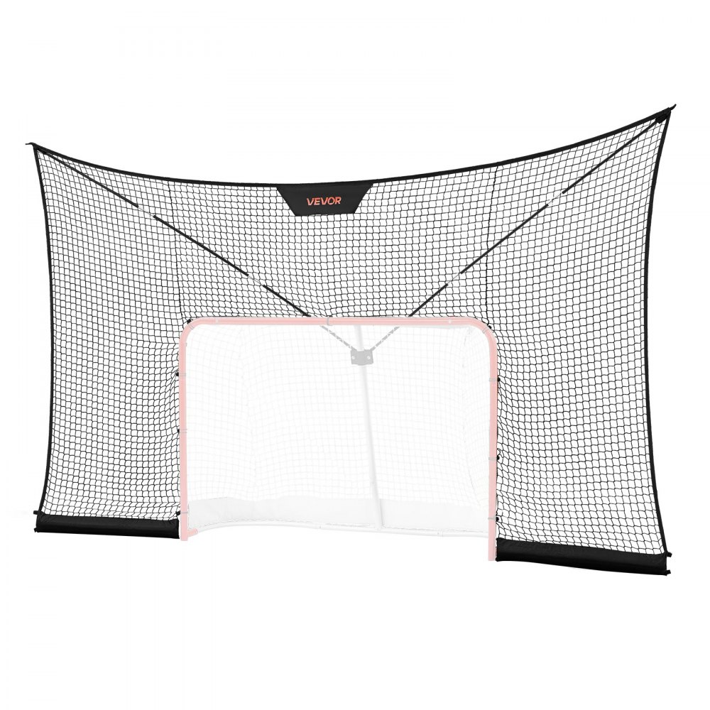 VEVOR Red de Hockey con Cobertura Extendida 366 x 213,4 cm (SOLO LA RED), Duradera, Equipo de Entrenamiento Ligero y Portátil, Varillas de Soporte de Fibra de Vidrio, Para Jóvenes, Adultos, Jardín