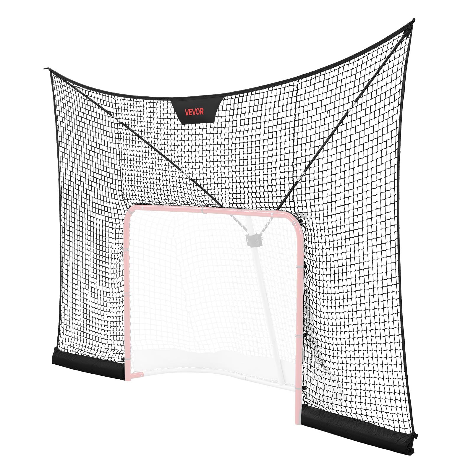 VEVOR Red de Hockey con Cobertura Extendida 366 x 213,4 cm (SOLO LA RED), Duradera, Equipo de Entrenamiento Ligero y Portátil, Varillas de Soporte de Fibra de Vidrio, Para Jóvenes, Adultos, Jardín