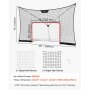 VEVOR Juego de Portería de Hockey con Red de Protección y Cobertura Extendida, 366 x 213,4 x 67 cm, Ligero y Portátil, Juego Completo de Accesorios de Entrenamiento, Para Jóvenes, Adultos, Jardín