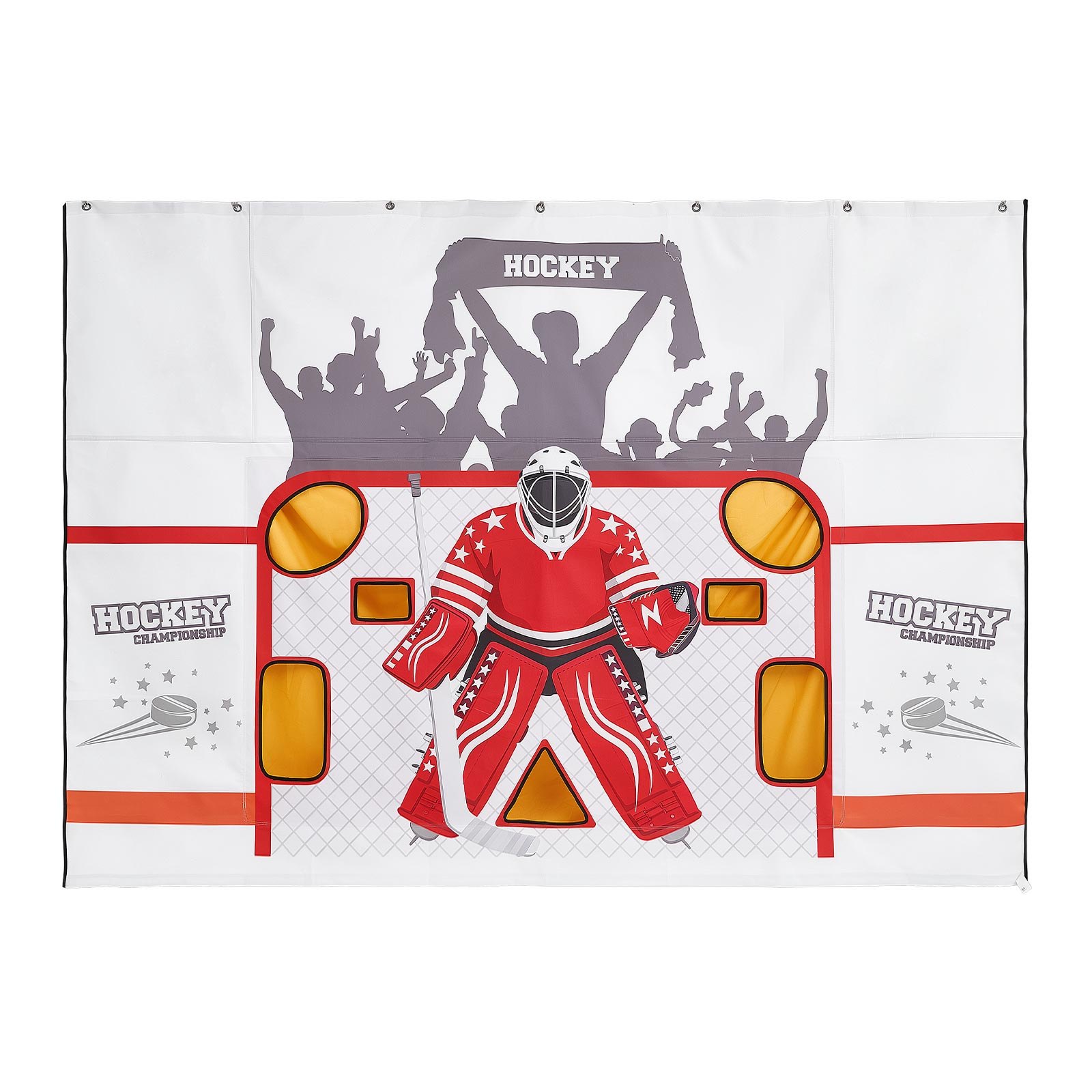 VEVOR Diana de Práctica para Portería de Hockey Callejero con 7 Agujeros, Portátil, 305 x 213 cm, Resistente a Desgarros, Colocación Fácil, Rebote Potente, Para Practicar la Precisión de Tiro