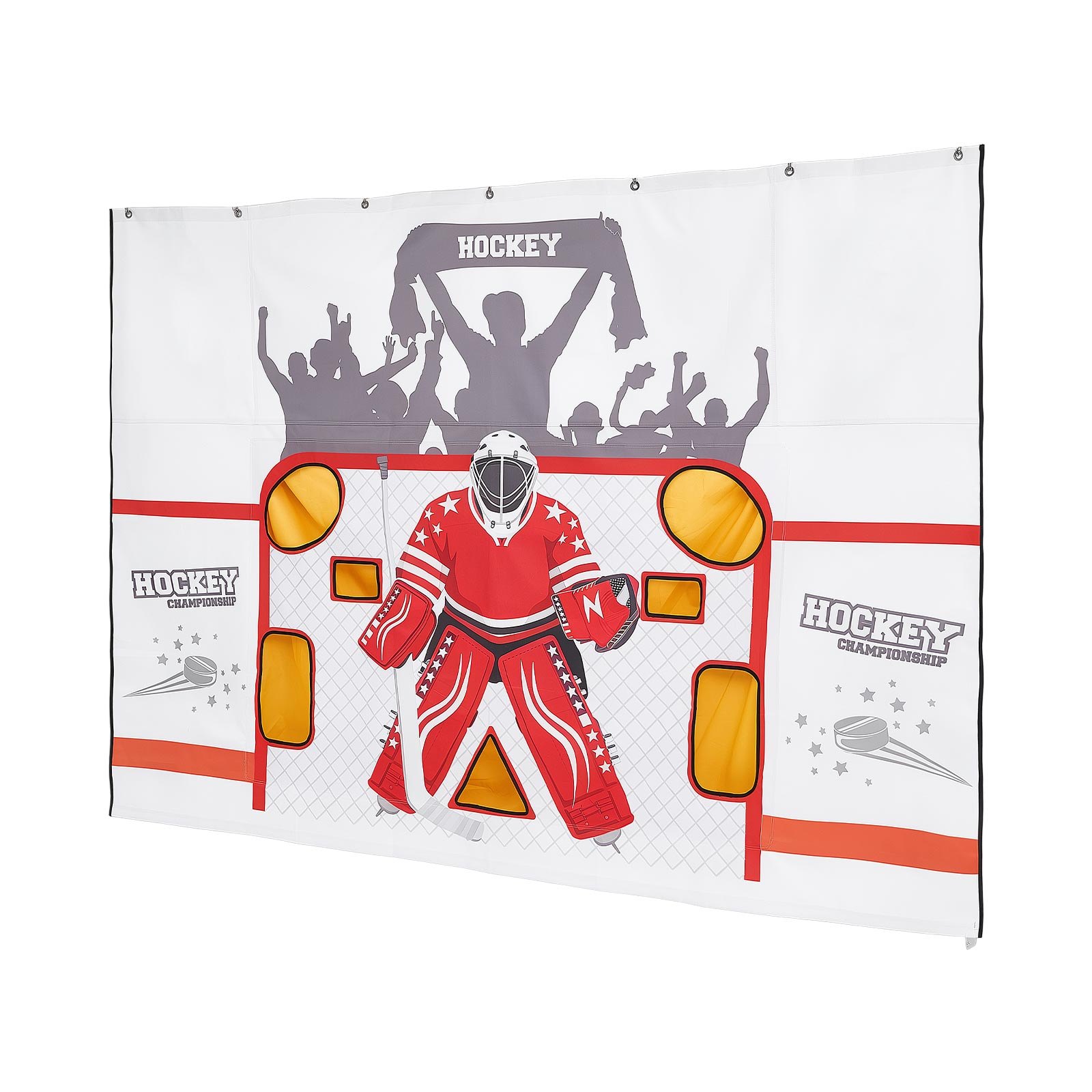 VEVOR Diana de Práctica para Portería de Hockey Callejero con 7 Agujeros, Portátil, 305 x 213 cm, Resistente a Desgarros, Colocación Fácil, Rebote Potente, Para Practicar la Precisión de Tiro