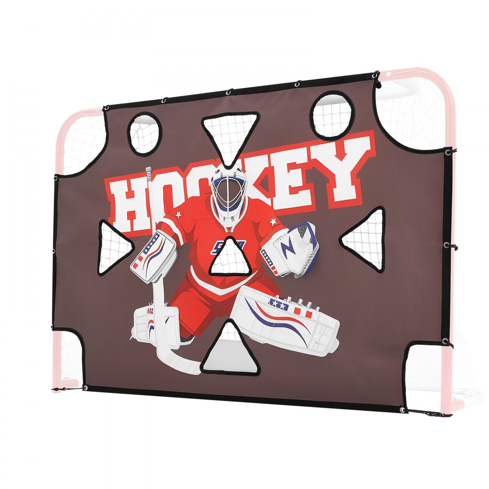 VEVOR Diana de Práctica para Portería de Hockey Callejero con 11 Agujeros, Portátil, 182,9 x 121,9 cm, Resistente a Desgarros, Colocación Fácil, Rebote Potente, Para Practicar la Precisión de Tiro