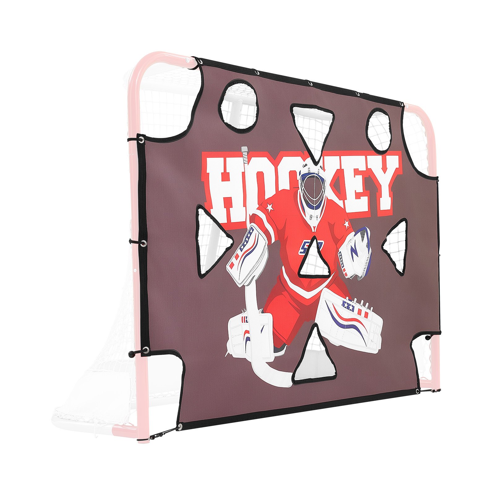 VEVOR Diana de Práctica para Portería de Hockey Callejero con 11 Agujeros, Portátil, 182,9 x 121,9 cm, Resistente a Desgarros, Colocación Fácil, Rebote Potente, Para Practicar la Precisión de Tiro