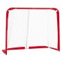 VEVOR Portería de Hockey Callejero con Red de Hockey 142 x 113 x 60 cm, Portátil y Ligera, Marco Reforzado con Tubo 1,1 mm, Para Entrenamiento y Partidos Diarios, Duradera para Interior y Exterior