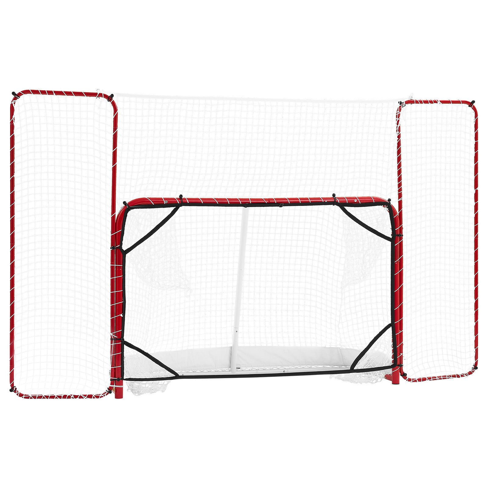 VEVOR Juego de Portería de Hockey Callejero Red de Protección y Objetivos, 307 x 183 cm, Portátil y Ligera, Marco Reforzado, Para Entrenamiento y Partidos Diarios, Duradera para Interior y Exterior