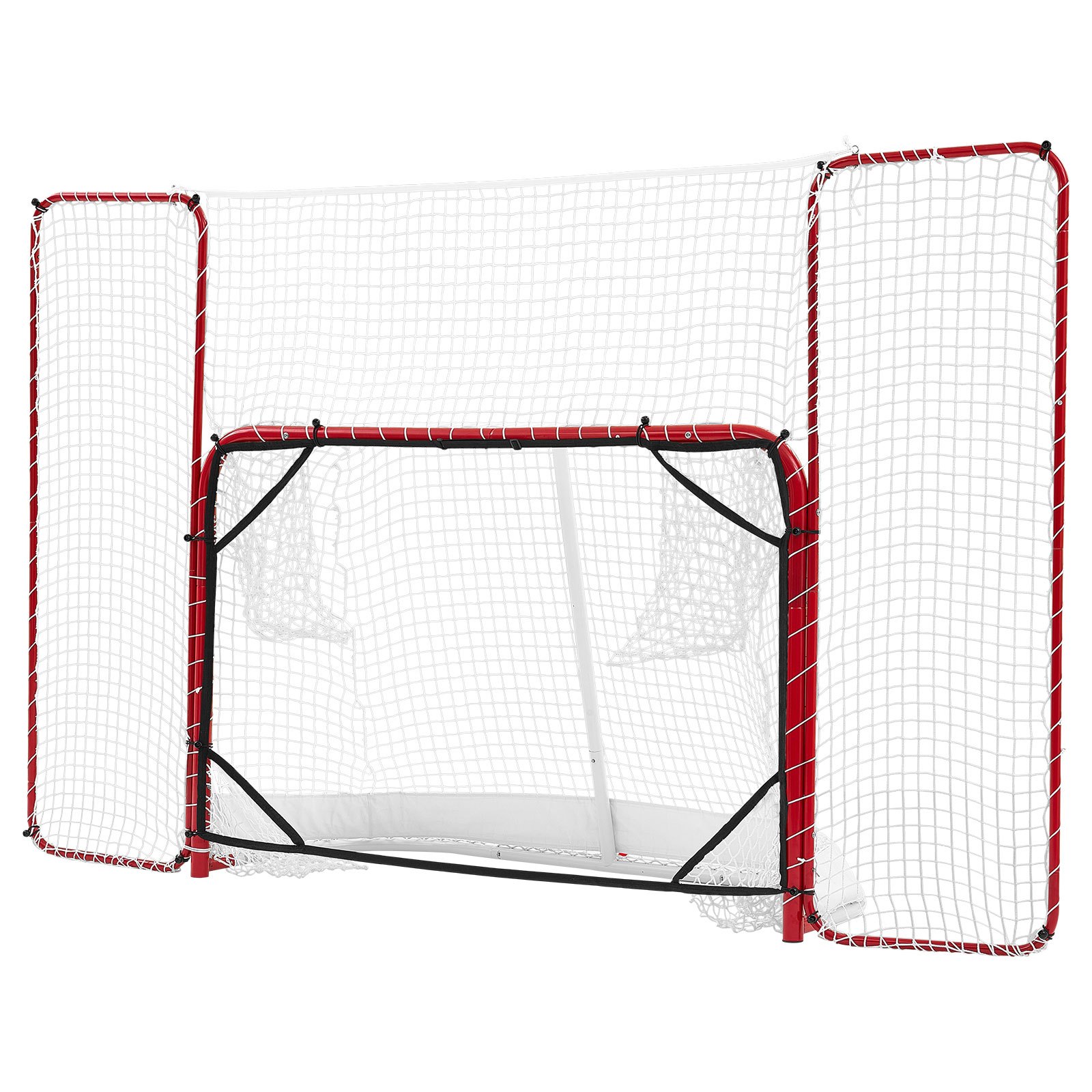 VEVOR Juego de Portería de Hockey Callejero Red de Protección y Objetivos, 307 x 183 cm, Portátil y Ligera, Marco Reforzado, Para Entrenamiento y Partidos Diarios, Duradera para Interior y Exterior