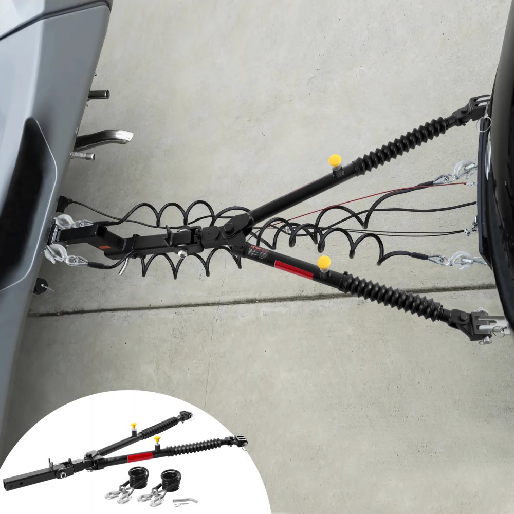 VEVOR Barra de remolque para montaje en parachoques, barra de remolque de 10000 libras, se adapta a conector de 2 pulgadas con cuerdas