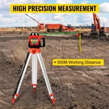 VEVOR Nivel de láser verde rotatorio auto-Nivelante 500m Kit de trípode y bastón para Niveles Automáticos 5m Trípode de nivel plegable para Niveles Automáticos