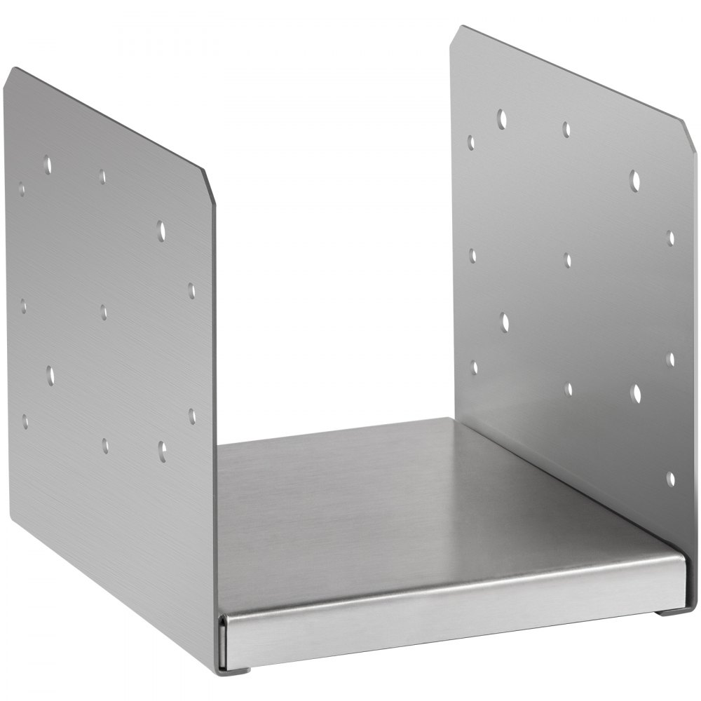 VEVOR Base para Poste 4 Piezas Soporte de Poste Cuadrado 19 x 19,8 x 18 cm Base Atornillar para Poste 8" x 8" Espesor 2 mm Anclaje Metálico para Poste de Valla Anclaje Poste Madera Acero Inoxidable