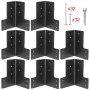 VEVOR Soporte de Esquina 90 Grados Soporte de Ángulo de Acero Inoxidable en Forma de L 8 Piezas, Escuadra Metálica de Ángulo Escuadras para Madera Escuadras de Acero Inoxidable Corner Brace, Negro
