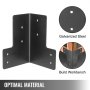 VEVOR Soporte de Esquina 90 Grados Soporte de Ángulo de Acero Inoxidable en Forma de L 8 Piezas, Escuadra Metálica de Ángulo Escuadras para Madera Escuadras de Acero Inoxidable Corner Brace, Negro