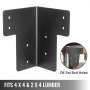 VEVOR Soporte de Esquina 90 Grados Soporte de Ángulo de Acero Inoxidable en Forma de L 8 Piezas, Escuadra Metálica de Ángulo Escuadras para Madera Escuadras de Acero Inoxidable Corner Brace, Negro