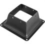 Base de poste de cubierta VEVOR negra con abertura cuadrada y múltiples orificios para tornillos.