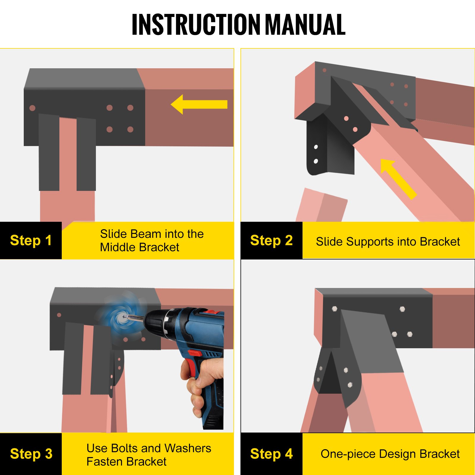 VEVOR Soporte para columpio, conector para bricolaje, 2 piezas, 9,84"en forma de un juego de soporte de columpio, conector de hierro con reciclaje y conector de poliéster
