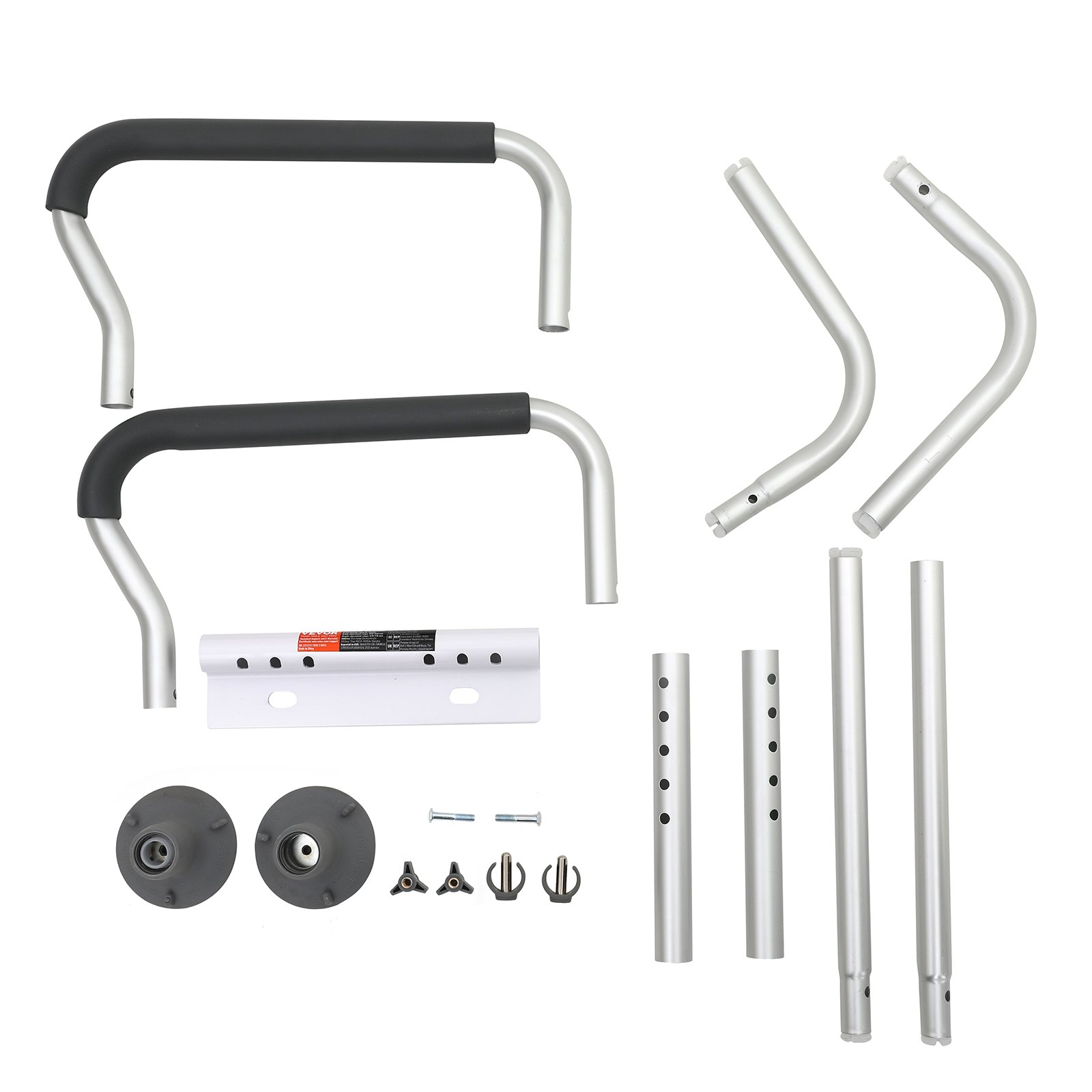 VEVOR Marco de Inodoro Barra de Agarre para Inodoro Ancho y Altura Ajustables con Reposabrazos de Aleación de Aluminio Carga 136 kg 2 Pies de Succión para Personas Mayores Embarazadas Discapacitadas