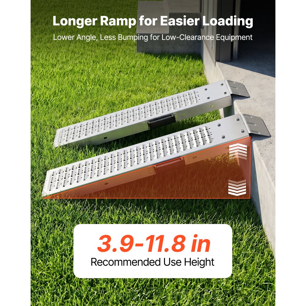 VEVOR Rampas de Carga de Acero para Remolques 2 Piezas, Rampas para Tractor 985 x 225 x 65 mm, Superficie Antideslizante, Capacidad Combinada de 544 kg, para Motocicletas, Cortadoras de Césped