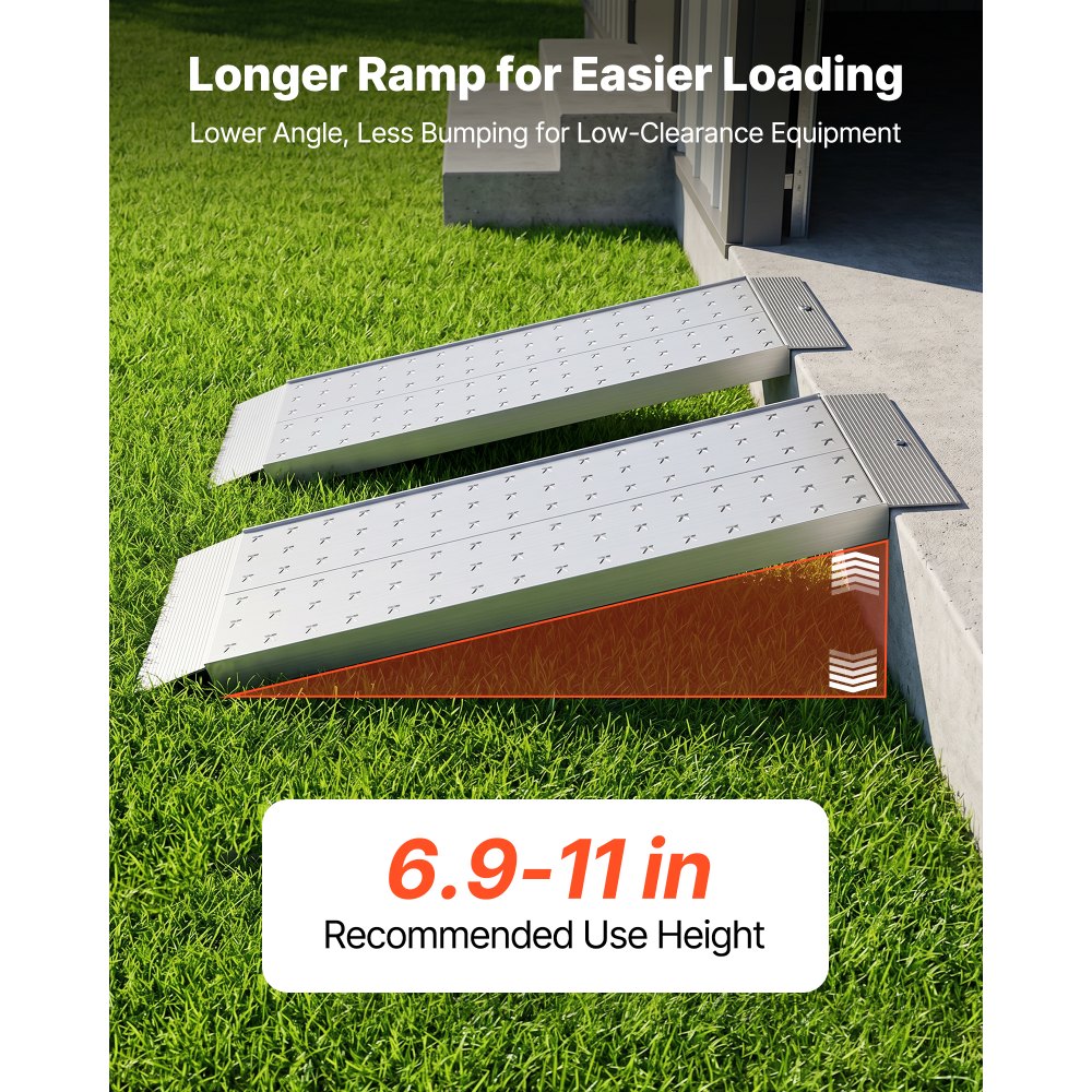 VEVOR Rampas de Carga de Aluminio para Remolques 2 Piezas, Rampas para Tractor 999 x 304 x 55 mm, Superficie Antideslizante, Capacidad Combinada de 1360 kg, para Motocicletas, Cortadoras de Césped