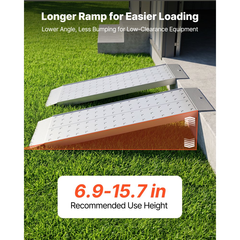 VEVOR Rampas de Carga de Aluminio para Remolques 2 Piezas, Rampas para Tractor 1396 x 304 x 55 mm, Superficie Antideslizante, Capacidad Combinada de 1360 kg, para Motocicletas, Cortadoras de Césped