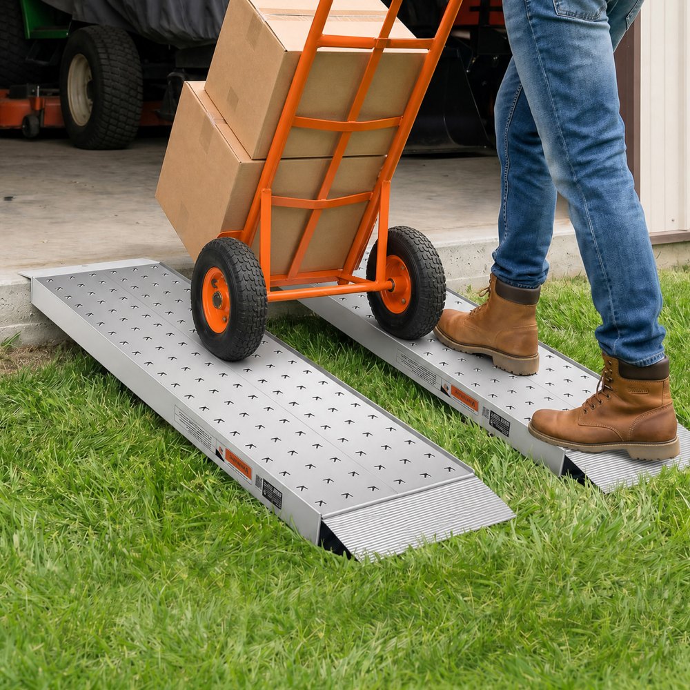 VEVOR Rampas de Carga de Aluminio para Remolques 2 Piezas, Rampas para Tractor 1396 x 304 x 55 mm, Superficie Antideslizante, Capacidad Combinada de 1360 kg, para Motocicletas, Cortadoras de Césped