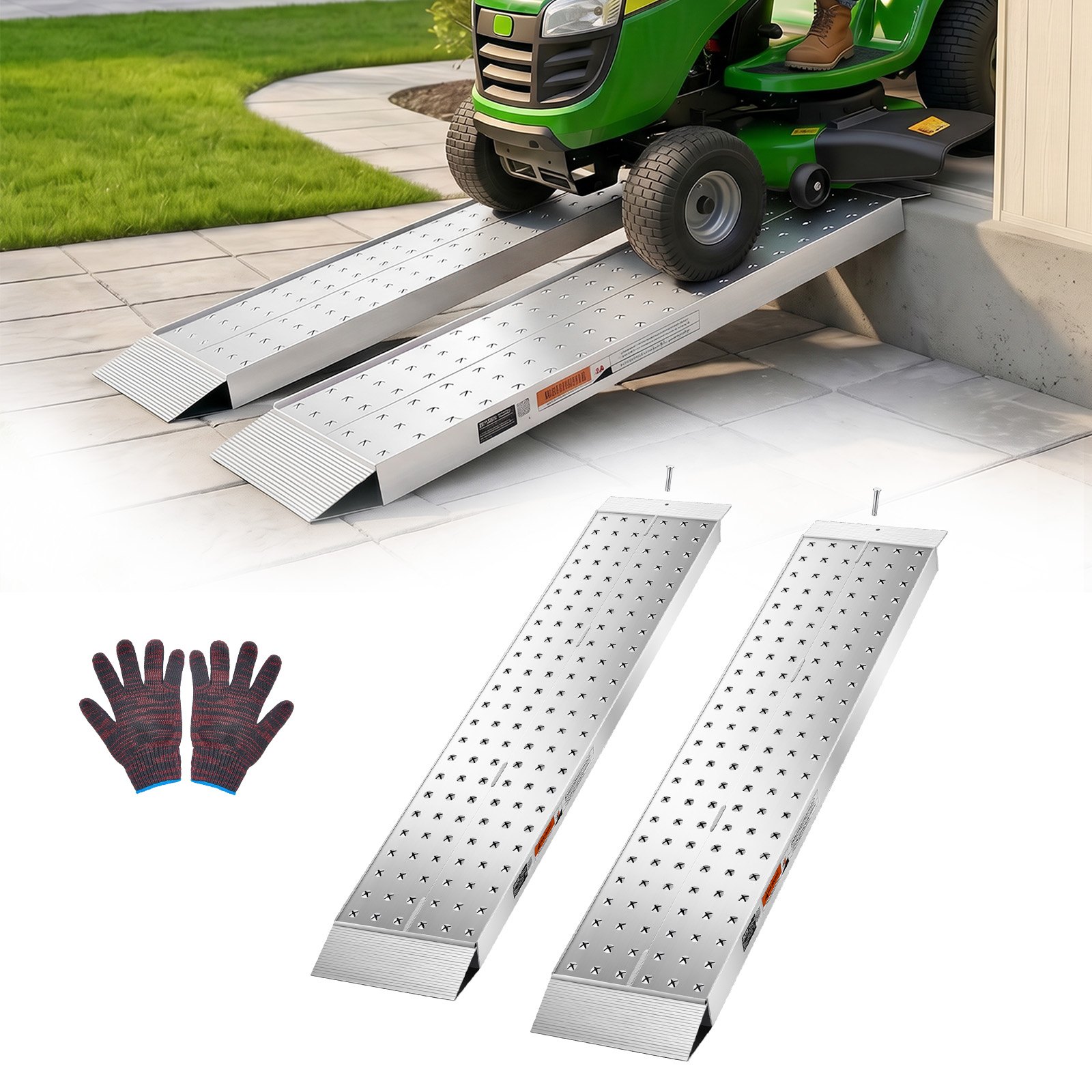 VEVOR Rampas de Carga de Aluminio para Remolques 2 Piezas, Rampas para Tractor 1396 x 304 x 55 mm, Superficie Antideslizante, Capacidad Combinada de 1360 kg, para Motocicletas, Cortadoras de Césped