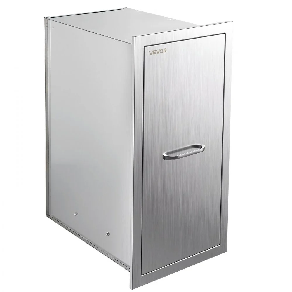 VEVOR Armario de Cocina para Exteriores 47x67,3x34,3 cm sin Cubo de Basura, de Acero Inoxidable, para Organizar Utensilios de Cocina, para Almacenamiento en Islas de Barbacoa y Estaciones de Parrilla