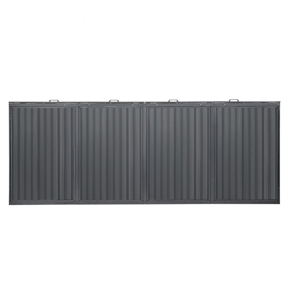 VEVOR Botes de Basura para Exteriores de 4 x 240 L, Armario de Almacenamiento Horizontal Impermeable con Tapa de Cadena, Bote de Basura con Cerradura para Jardín, Patio y Terraza, Gris Oscuro