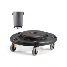 VEVOR Carrito con Ruedas para Contenedores de Basura, Capacidad de 227 kg, Negro