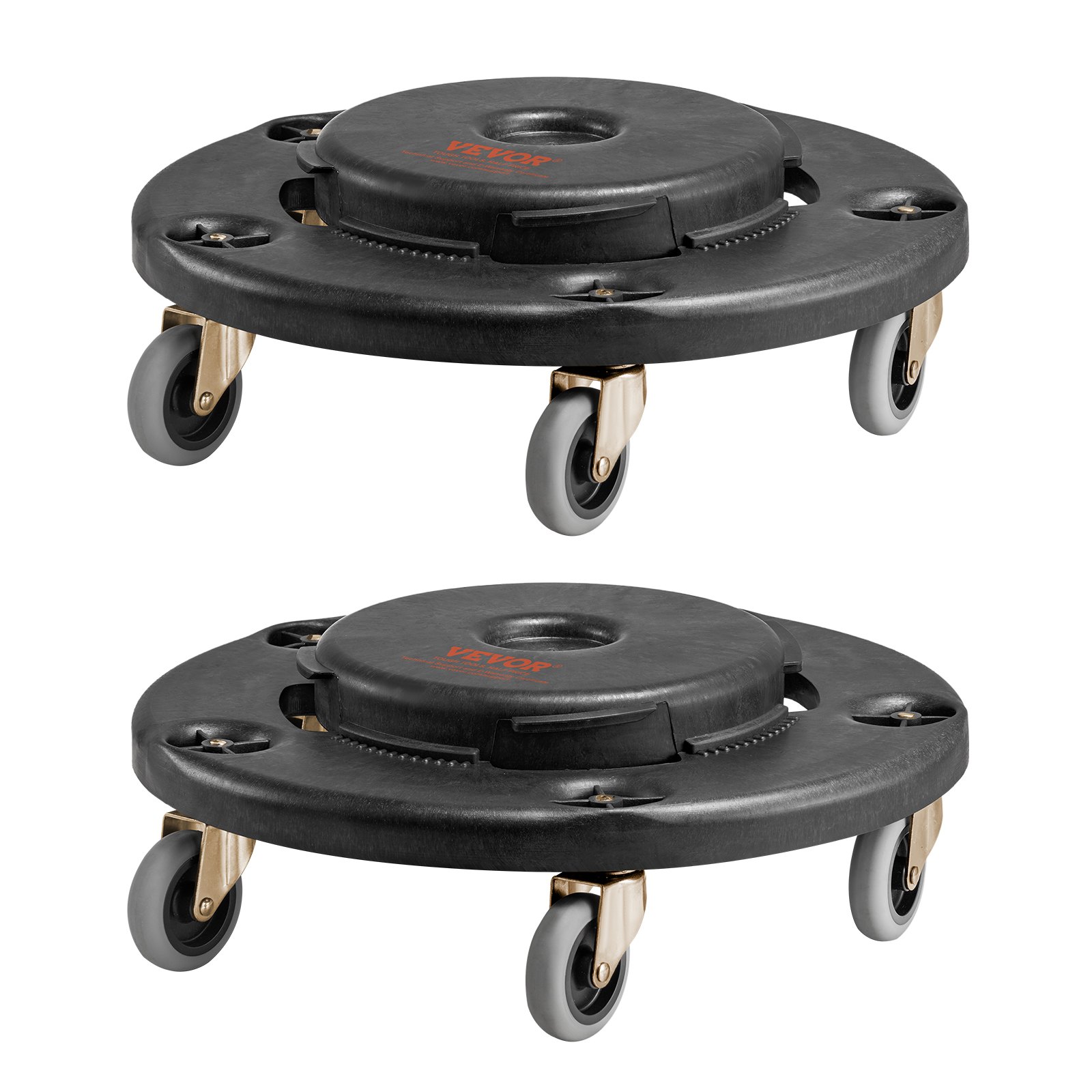 VEVOR bin trolley, suitable for 75.7/121/166.6/208 L bins, 2-pack. Dolly waste bin with 4 lockable wheels, 227 kg capacity, multifunctional trolley, 455x155mm