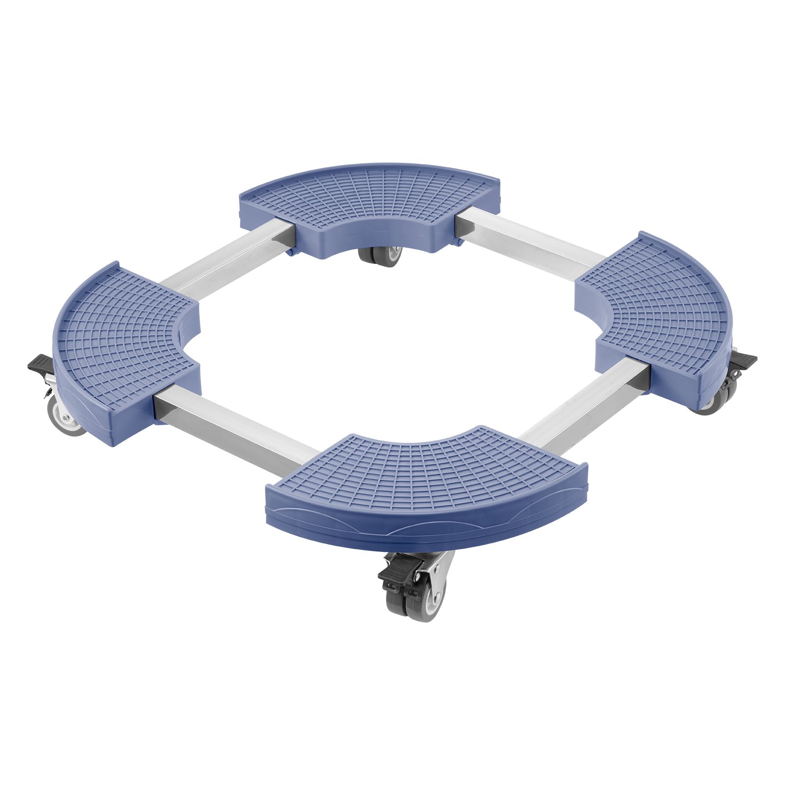 VEVOR Carrito de Bote de Basura, Carrito con Ruedas Multifuncional con 4 Ruedas Bloqueables, Carga de 181,4 kg, Base Redonda con Ruedas para Bote de Basura, Ajustable de 380 mm - 580 mm, Azul