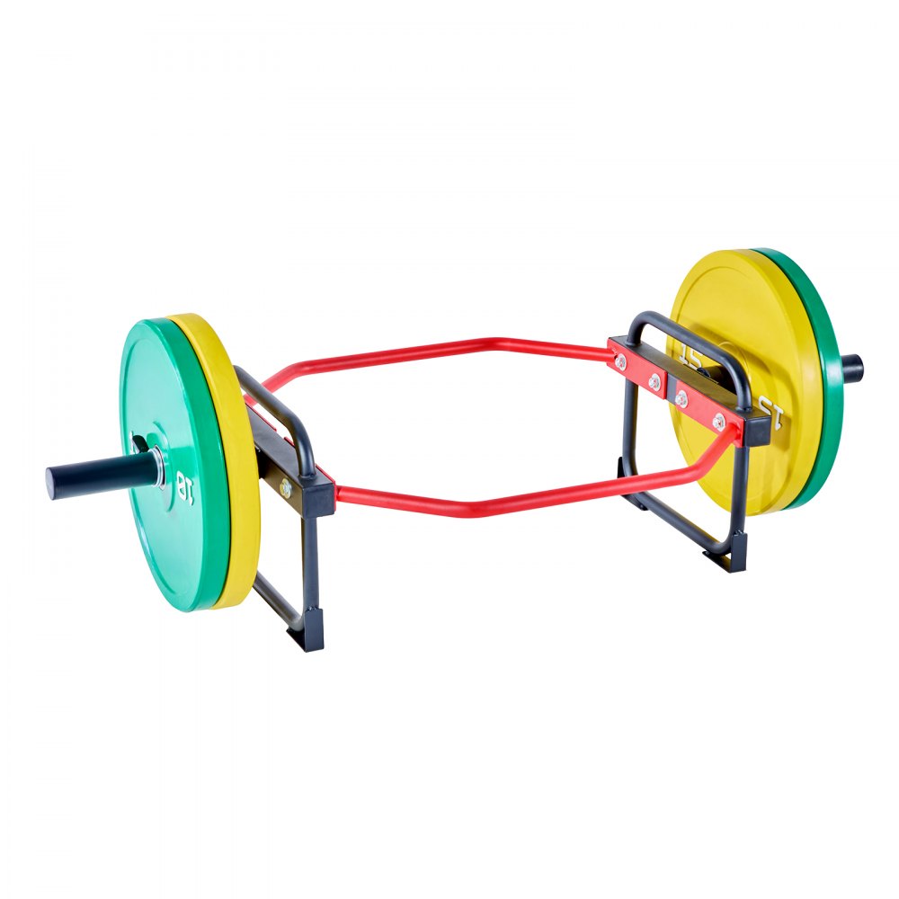 VEVOR Barra Hexagonal, Carga Máxima de 240 kg, Barras para Encogimientos de Hombros, Equipo de Levantamiento de Pesas y Entrenamiento de Fuerza, Gimnasio en Casa para Sentadillas, Rojo y Negro