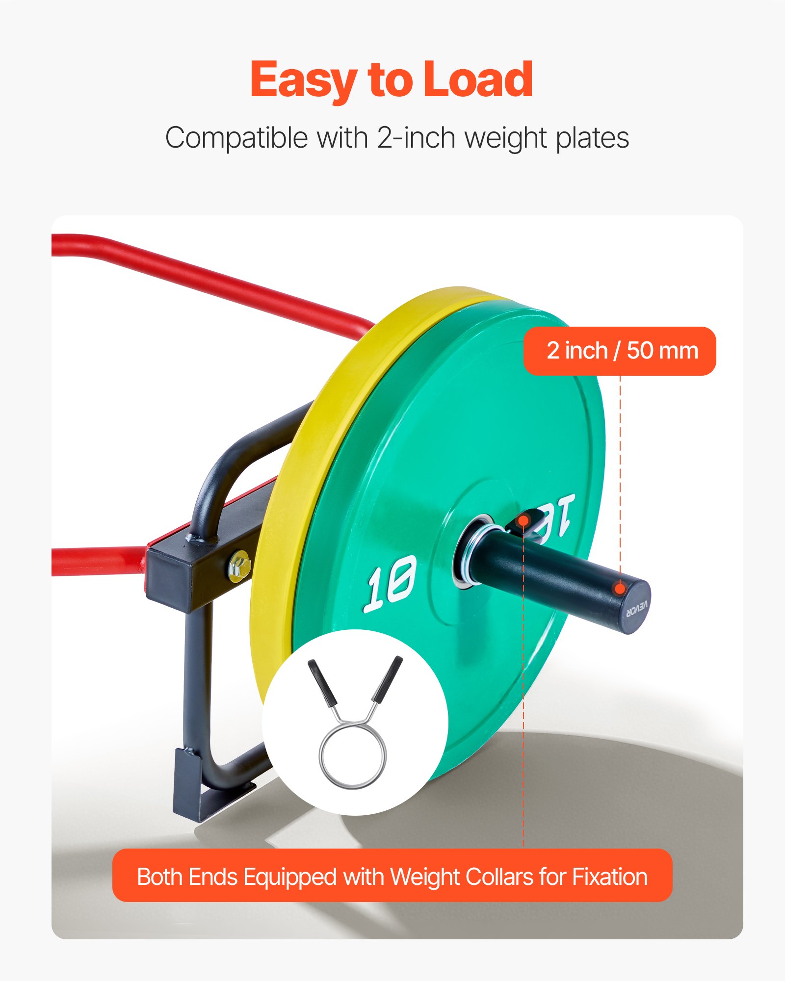 VEVOR Barra Hexagonal, Carga Máxima de 240 kg, Barras para Encogimientos de Hombros, Equipo de Levantamiento de Pesas y Entrenamiento de Fuerza, Gimnasio en Casa para Sentadillas, Rojo y Negro