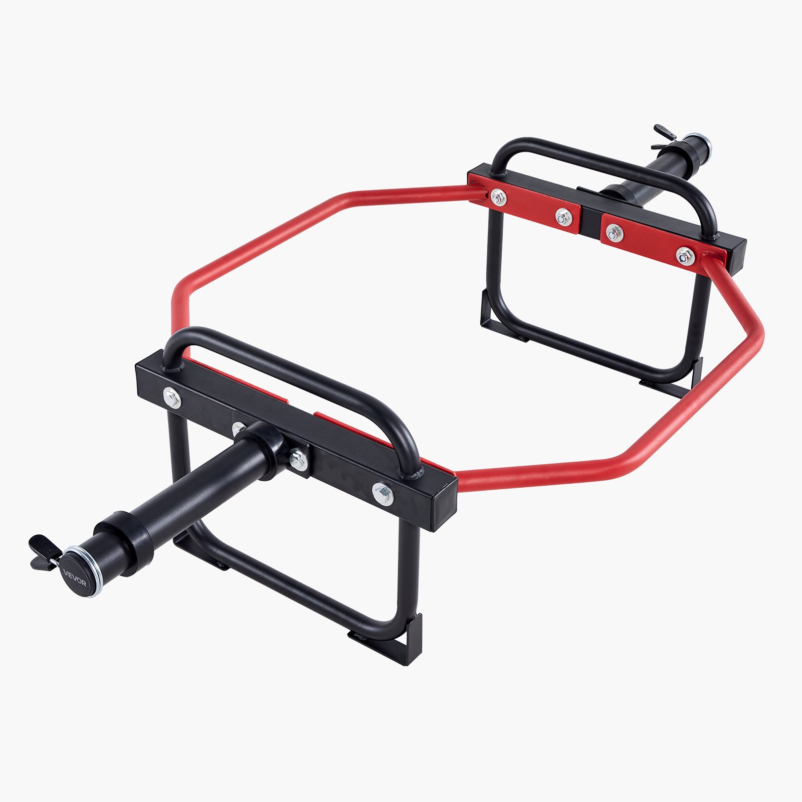 VEVOR Barra Hexagonal, Carga Máxima de 240 kg, Barras para Encogimientos de Hombros, Equipo de Levantamiento de Pesas y Entrenamiento de Fuerza, Gimnasio en Casa para Sentadillas, Rojo y Negro
