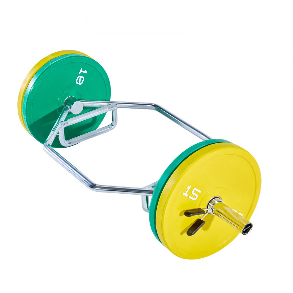 VEVOR Barra Hexagonal, Capacidad de 360 kg, Barras para Encogimientos de Hombros con Agarres Moleteados, Equipo de Levantamiento de Pesas y Entrenamiento de Fuerza, 1425 x 580 x 147 mm, Plata