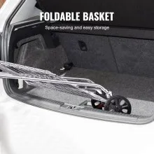 VEVOR Carrito de compras plegable, capacidad de carga máxima de 200 libras, carrito de comestibles con ruedas giratorias y bolsa, cesta de lavandería plegable resistente, compacto, ligero y plegable