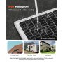 VEVOR Cargador Batería Solar 50 W, Células Monocristalinas, Controlador MPPT Externo, IP65 Resistente al Agua, para Coches, Barcos, Autocaravanas, Remolques y Techos Planos, Soporte No Incluido
