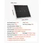 VEVOR Cargador Batería Solar 50 W, Células Monocristalinas, Controlador MPPT Externo, IP65 Resistente al Agua, para Coches, Barcos, Autocaravanas, Remolques y Techos Planos, Soporte No Incluido