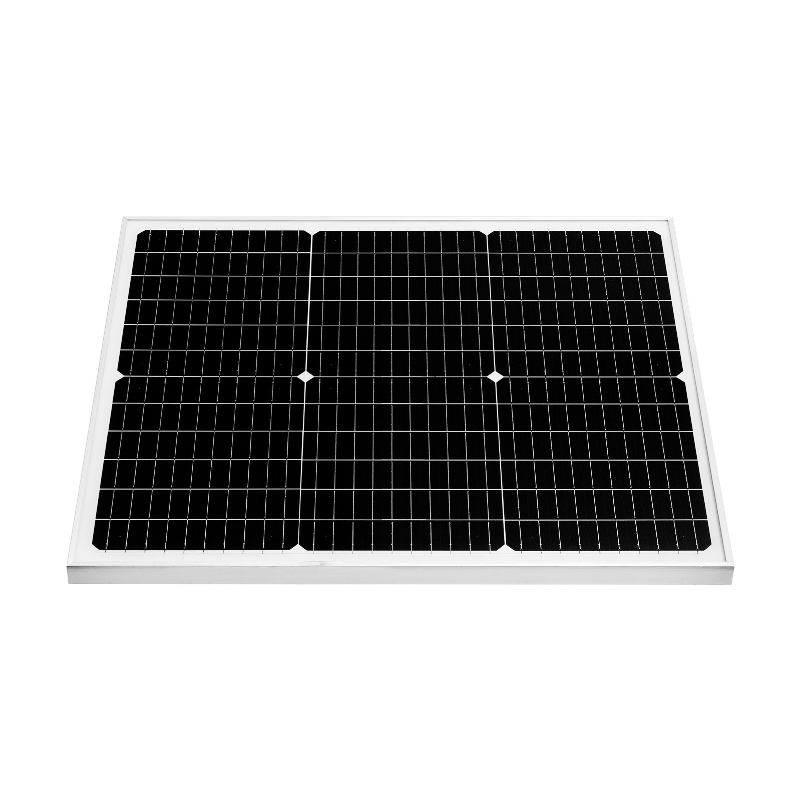 VEVOR Cargador Batería Solar 50 W, Células Monocristalinas, Controlador MPPT Externo, IP65 Resistente al Agua, para Coches, Barcos, Autocaravanas, Remolques y Techos Planos, Soporte No Incluido