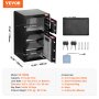 VEVOR Caja Fuerte Doble Puerta 127,43L con Cerradura de Contraseña, Llave, Negro