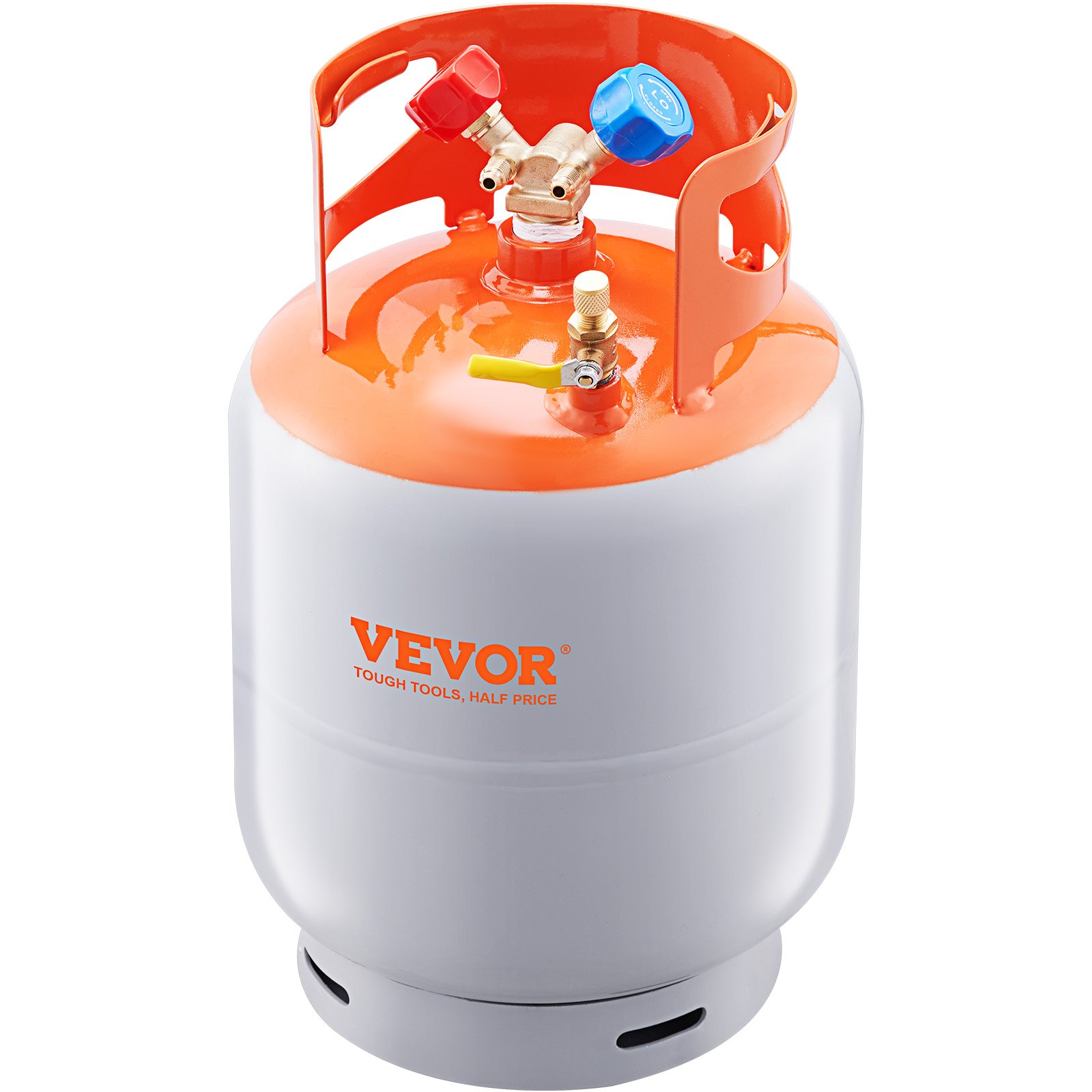 VEVOR Refrigerant Recovery Tank 30 lbs 400 psi Reusable Cylindrical Tank Φ 250 x 390 mm Refrigerant Recovery Tank Orange Refrigerant Recovery Tank made of HP295 Steel