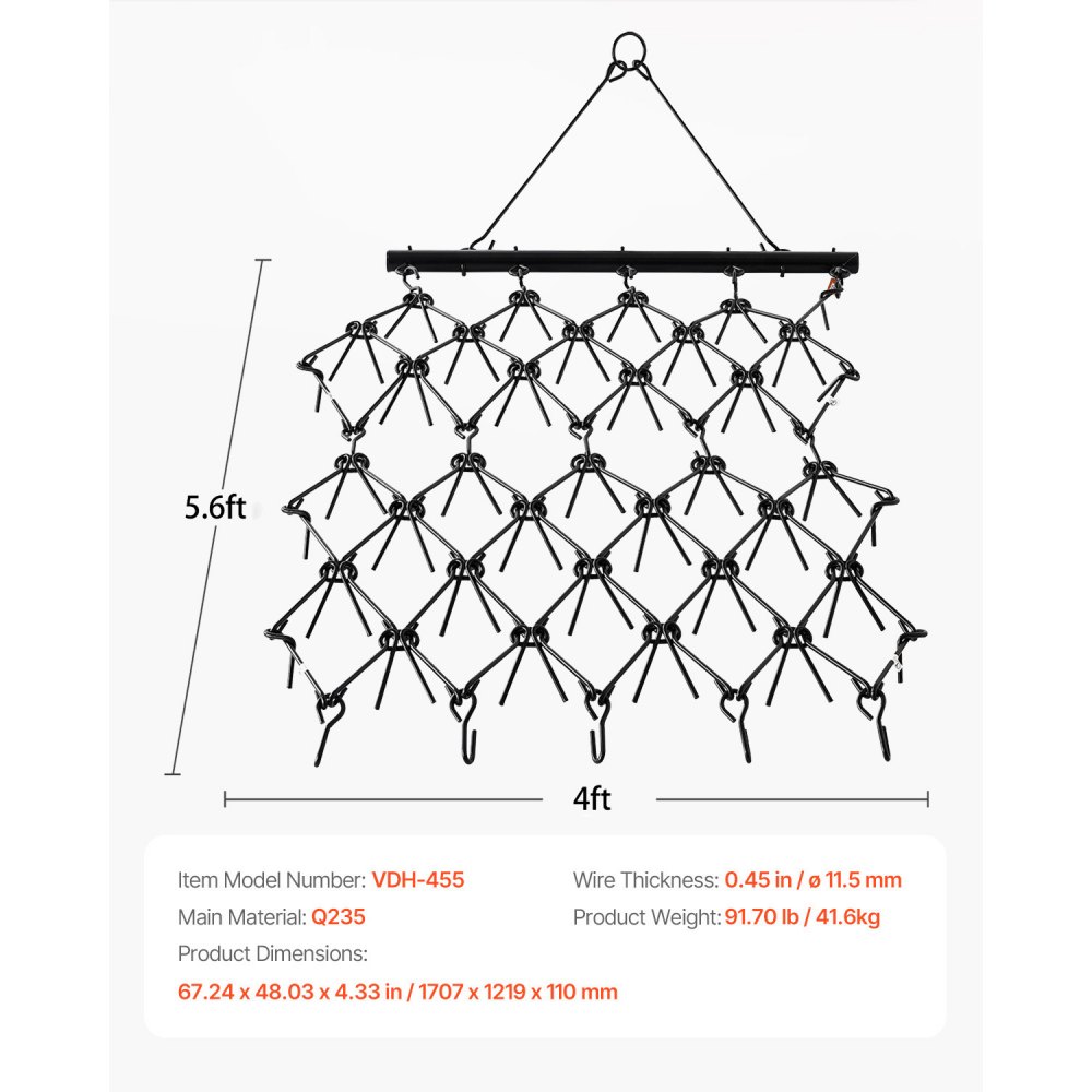 VEVOR trailing harrow, 1707x1219mm, meadow harrow with 80 sharp teeth, suitable for ATV & UTV tractor, for soil preparation, sowing, smoothing landscapes & maintenance of gravel driveways