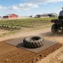 VEVOR Drag Harrow, 2 x 1.2 m, High-Efficiency Chain Harrow Rake, ATVs UTVs Tractors Attachments, Durable Galvanized Steel Mesh Drag Mat with Towing Chain, for Gravel Driveway Ruts Farm Field Leveling