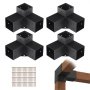 VEVOR 4-piece set of post connectors made from 2 mm thick steel plates, post corners, pergola corner connectors, wood connectors, 90° boot structure, corner brackets, wooden beams, gazebo bracket set, 220 x 220 x 152 mm