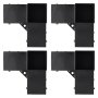 VEVOR 4-piece set of post connectors made from 2 mm thick steel plates, post corners, pergola corner connectors, wood connectors, 90° boot structure, corner brackets, wooden beams, gazebo bracket set, 220 x 220 x 152 mm