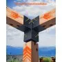 VEVOR Kit de Soportes para Pérgola de 10 x 10 cm para Techo Puntiagudo de Madera de 92 x 92 mm en Tamaño Real, de 3 o 4 Vías con Bases para Postes y Pérgolas y Cobertizos de Exterior, 14 Piezas