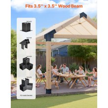 VEVOR Kit de Soportes para Pérgola 10 x 10 cm 3 y 4 Vías para Cenador 14 uds