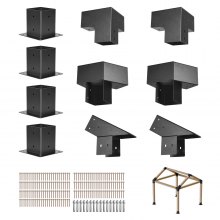 VEVOR Kit de Soportes para Pérgola 10 x 10 cm 3 y 4 Vías para Cenador 14 uds