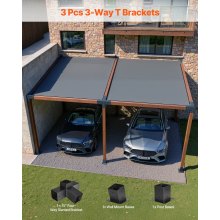 VEVOR Kit de Soportes Inclinados a Pérgola 10 x 10 cm Acero al Carbono 3 uds